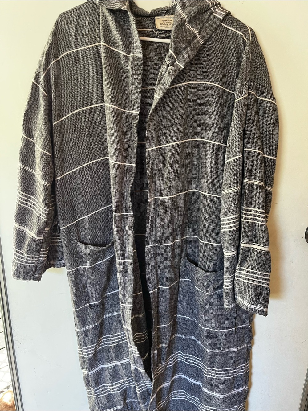 Boho stripe hippie robe cotton